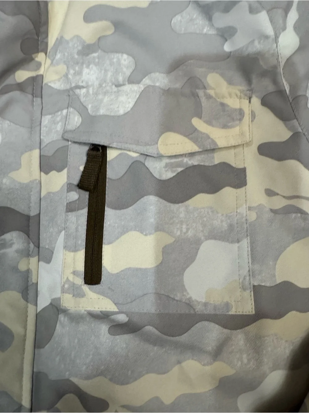 Swiss Tech Kids Two-Tone Camo Hooded Puffer Jacket - Gray, Cream & Green
